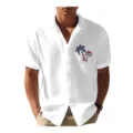 Chemise hawaïenne décontractée à manches courtes pour homme avec imprimé drapeau américain. - XS / ML255121135-3