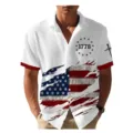 Chemise Hawaïenne Patriotique Manches Courtes Homme Drapeau Américain Boutons Casual - 3XL / ML255272150-6