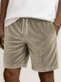 Pantaloncini casual da spiaggia da uomo, comodi abiti estivi lavati in stile vintage. - ML256291046-6