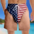 Divertenti pantaloncini da mare da uomo stampati in 3D con bandiera USA e gambe pelose. - ML258223138-10