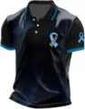 Men's 3D Printed Short Sleeve Golf Polo Shirt Casual Survivor Ribbon Top Apparel - ML25941148-17 / 3XL