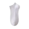 Women cotton short socks summer breathable solid color casual boat socks daily wear - One Size (35-40) / White