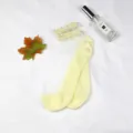 Sheer summer crystal socks for women, sweet style short socks with elegant white pearls. - One Size / Light Yellow