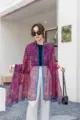 Women summer thin soft gauze silk scarf beach sunscreen large shawl fashion floral wrap - 180x130cm / 17# Gypsophila