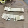 Adjustable beige elastic boot straps anti-slip sock holder bands for thigh high boots daily wear - Skin Tone, 1 Pair