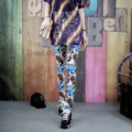 Women's floral print leggings elastic skinny yoga nine-point trousers casual chic - One Size / Bottoms / Jungle Butterfly