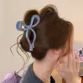 Perlmutt schimmernde Schleifen Haarklammer, elegante große Haarklammer für Damen Haarstyling. - Bandschleifen-Stil (M8-1) / Holografisches Lila