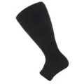 Plus size black compression calf sleeves for sports fitness and leg support, high elasticity. - 3XL / Black - Open Toe