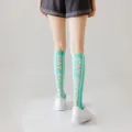 Green compression sports socks for women, breathable calf support for running and fitness. - One Size (Size 35-42) / Lake Blue