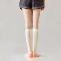 Professional calf compression socks for running fitness sports, athletic knee high gear. - One Size (Size 35-42) / White