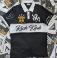 Men short sleeve polo shirt black white casual embroidered logo top summer apparel new style - 3XL / Tops / Black and White Patchwork