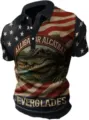 Men's 3D Printed Short Sleeve Polo Shirt American Flag Alligator Casual Golf Tops - 3XL / Tops / Blue