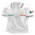 Men's Mexico Golf Polo Shirt 3D Print Short Sleeve Casual Sports Top Comfortable Apparel - ML258281012-15 / 3XL