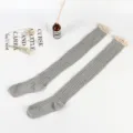 Grey knit over the knee socks for women sweet lace trim cute high tube hosiery - Light Gray