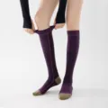Professional athletic compression socks for women, purple running and fitness knee-high socks. - One Size (35-41) / Purple