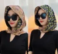 Double-sided floral satin silk scarf hat sun protection headscarf travel ribbon headwrap shawl - Pink Flower