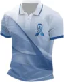 Men's 3D Printed Polo Shirt Casual Short Sleeve Golf Shirt with Ribbon Design White Blue - ML25981242-19 / 3XL