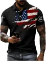 Mens 3D Printed American Flag Polo Shirt Casual Short Sleeve Summer Golf Polo Tops - ML26112205-31 / 3XL