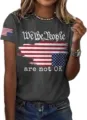 Camiseta mujer manga corta cuello redondo parte superior casual con estampado 3D en detalle. - S / Tops / Estilo 1