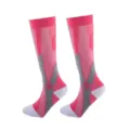 Professional sports calf compression socks running marathon fitness breathable pink socks - Rose Red
