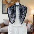 Elegant black and white paisley silk square scarf 70cm fashion neckerchief for women. - 51# - Black Paisley