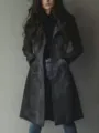 Women's Fashion Autumn Winter Long Suede Trench Coat Lapel Single Breasted Outerwear - S / Gray