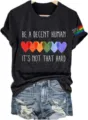 Women casual short sleeve crewneck t-shirt with graphic heart print and denim shorts outfit. - 3XL / Tops / Style 10