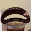 Elegante molletta per capelli a mezzaluna marrone cava con perla per uno stile quotidiano. - Grande (12cm) / Cioccolato Mezzaluna Perla Molla per Capelli