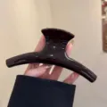 Dunkelbraune geschwungene Haarklammer, große minimalistische Haarkralle für elegante Frisuren. - Schokobraun