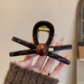 Elegante molletta per capelli marrone con perla tonda, grande fermaglio per chignon. - Piccolo (8cm) / Croce Perle Etichetta Oro Molla per Capelli