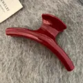 Dunkelrote gebogene Haarklammer, Herbst Winter große Haifischklammer für Damen Styling. - Ancorra Rot
