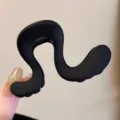 Molletta per capelli nera opaca pinza a squalo irregolare per donne accessorio elegante - F86-3 nero opaco