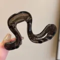 Molla capelli grigia scura irregolare a S, elegante pinza trasparente per acconciature quotidiane. - F86-6 nero trasparente