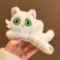 Molletta per capelli gatto in peluche soffice bianca, simpatico accessorio per donne e ragazze. - Bianco