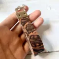 Genuine leather vintage western floral embossed keychain detailed close-up display. - Style 2
