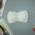 White strapless tube top padded bandeau bra women seamless crop top comfortable underwear - One Size / Tops / White