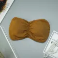 Strapless bandeau bra thin padded sexy crop top for women underwear style new summer top - One Size / Tops / Turmeric