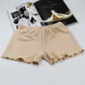 Women comfortable anti-peeping ruffle shorts light beige casual summer daily base pants - One Size / Bottoms / Beige