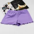 Women purple textured safety shorts loose casual anti-glare underwear spring summer wear - One Size / Bottoms / Purple