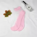 Detailed shot of sheer crystal glass silk ankle socks in pink and white, lightweight design. - One Size (EU 35-39) / Pink