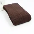 Winter cable knit over-the-knee long socks in dark brown, retro college style thigh highs. - Long Style (Tube Height 65cm) / Coffee