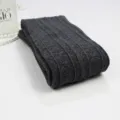 Dark grey cable knit over-the-knee socks, cozy warm winter long cotton thigh high socks. - Long Style (Tube Height 65cm) / Dark Gray