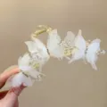 Große weiße Schmetterling Haarklammer mit Strass, elegante süße Haarspange Accessoire. - Weiß