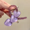 Lila Jelly Herz Haarklammer für Damen, süßes Haaraccessoire mit starkem und sicherem Halt. - 1# Lila