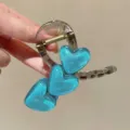 Transparente Jelly Herz Haarklammer für Damen, süße Haifischklaue für elegantes Styling im Alltag. - Blau