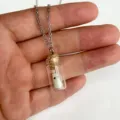 Halloween im Dunkeln leuchtendes Geist Glasflasche Halskette schöner Anhänger Geschenk - Leuchtende Geist Halskette