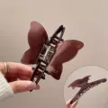 Braune Acetat Schmetterling Haarklammer, elegante minimalistische Haarklammer für Damenstyling. - Dunkelkaffee (G69-5)