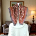 Women silk feel square scarf elegant paisley print 70x70cm retro neckerchief accessory - No. 67 - Orange Paisley