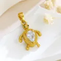 18k vergoldeter schildkroete anhänger mikro gefasst zirkon tier diy schmuck zubehör herstellung - Schildkröte / Gold