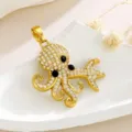Eingebettet Zirkon Oktopus Anhänger vergoldet DIY Schmuck Zubehör für modische Ohren. - Oktopus / Gold